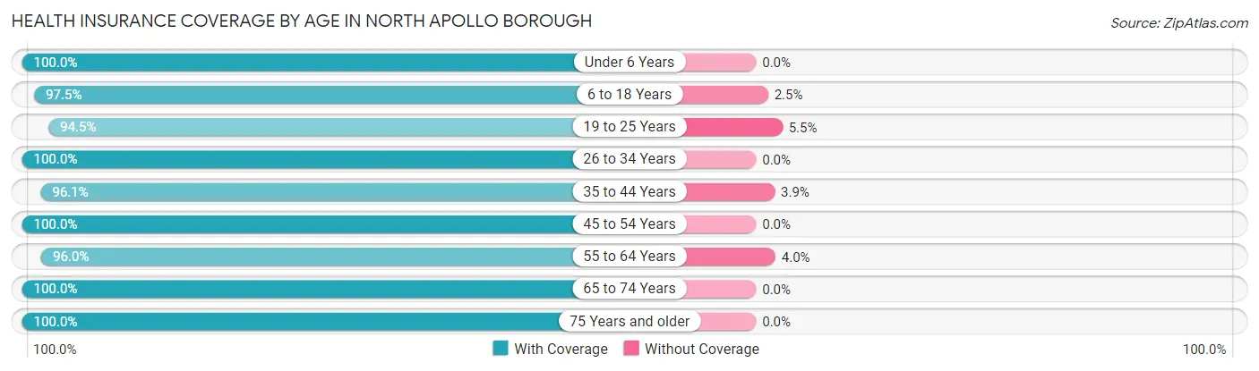 Health Insurance Coverage by Age in North Apollo borough