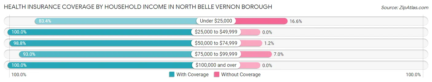 Health Insurance Coverage by Household Income in North Belle Vernon borough