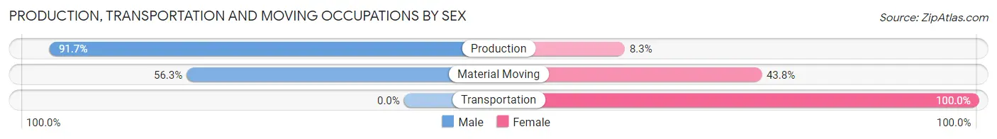 Production, Transportation and Moving Occupations by Sex in North Belle Vernon borough