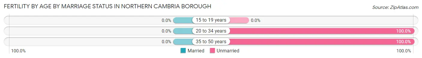 Female Fertility by Age by Marriage Status in Northern Cambria borough