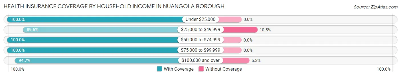 Health Insurance Coverage by Household Income in Nuangola borough