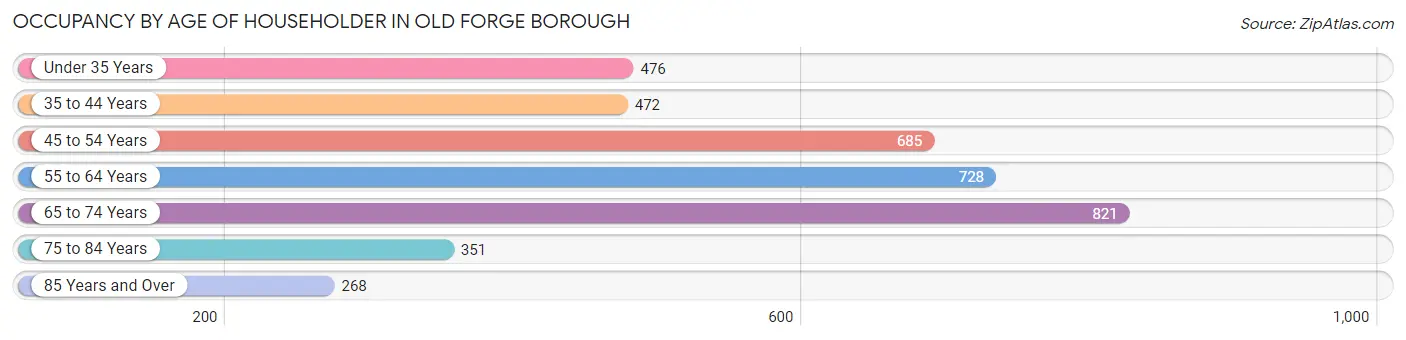 Occupancy by Age of Householder in Old Forge borough
