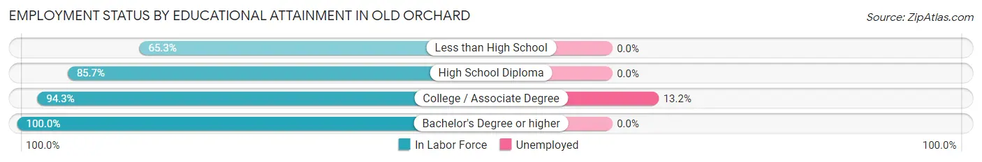 Employment Status by Educational Attainment in Old Orchard