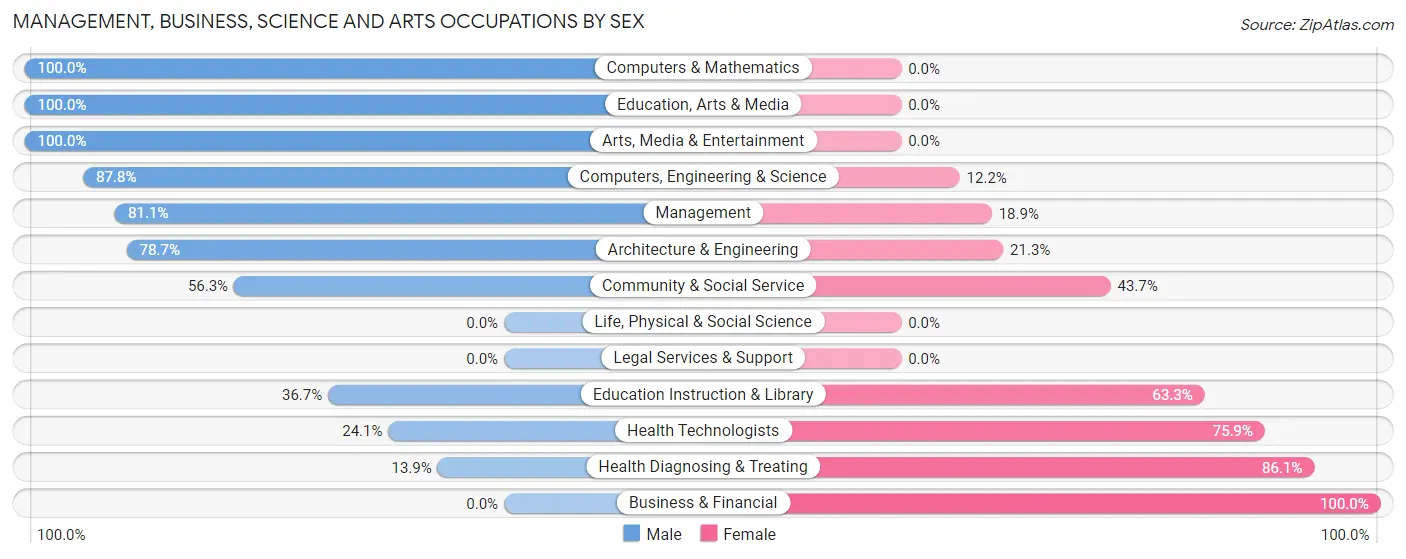 Management, Business, Science and Arts Occupations by Sex in Old Orchard