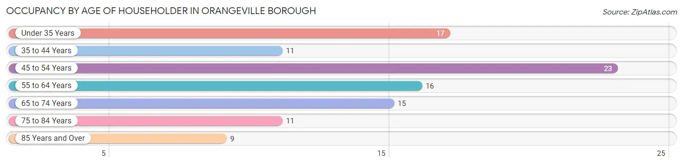 Occupancy by Age of Householder in Orangeville borough