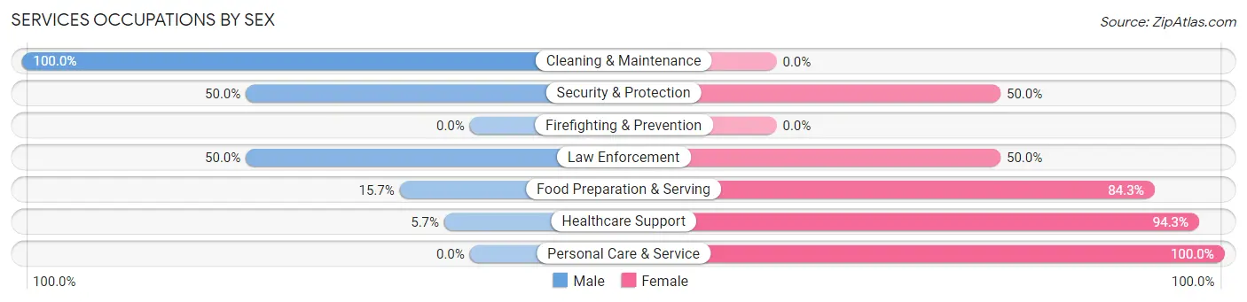 Services Occupations by Sex in Pen Argyl borough