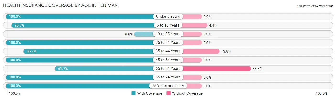 Health Insurance Coverage by Age in Pen Mar