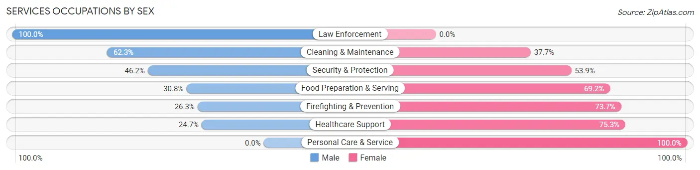 Services Occupations by Sex in Penbrook borough