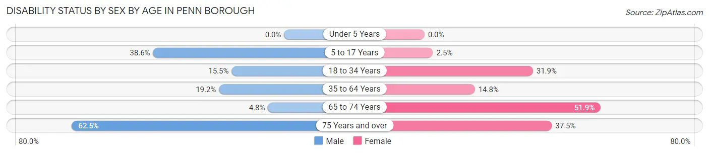 Disability Status by Sex by Age in Penn borough