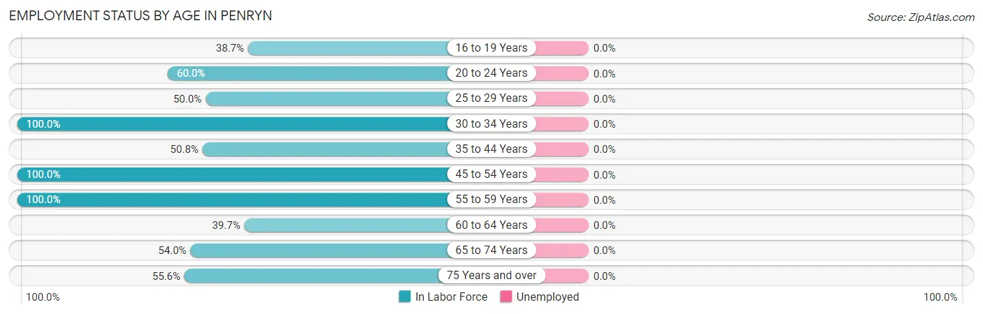Employment Status by Age in Penryn