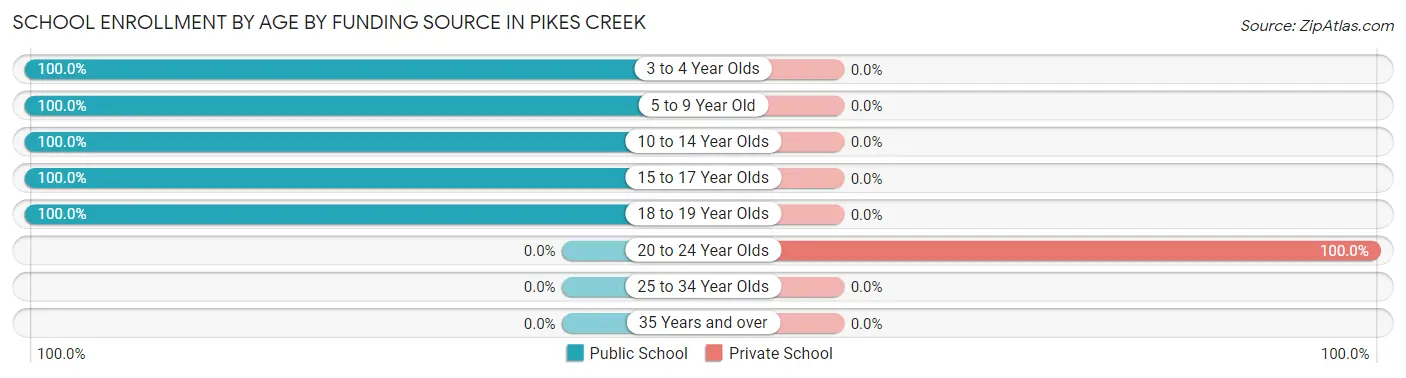 School Enrollment by Age by Funding Source in Pikes Creek
