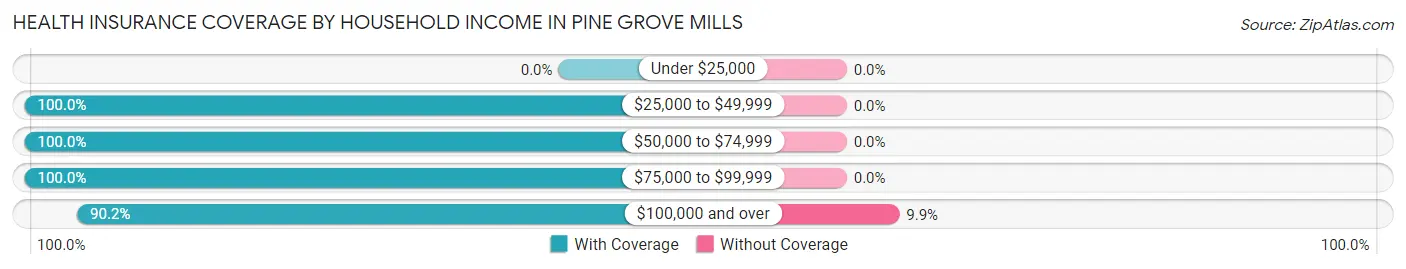Health Insurance Coverage by Household Income in Pine Grove Mills