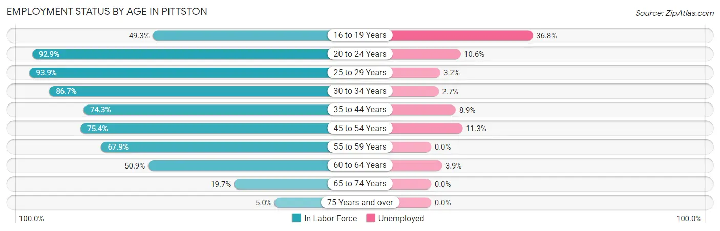 Employment Status by Age in Pittston