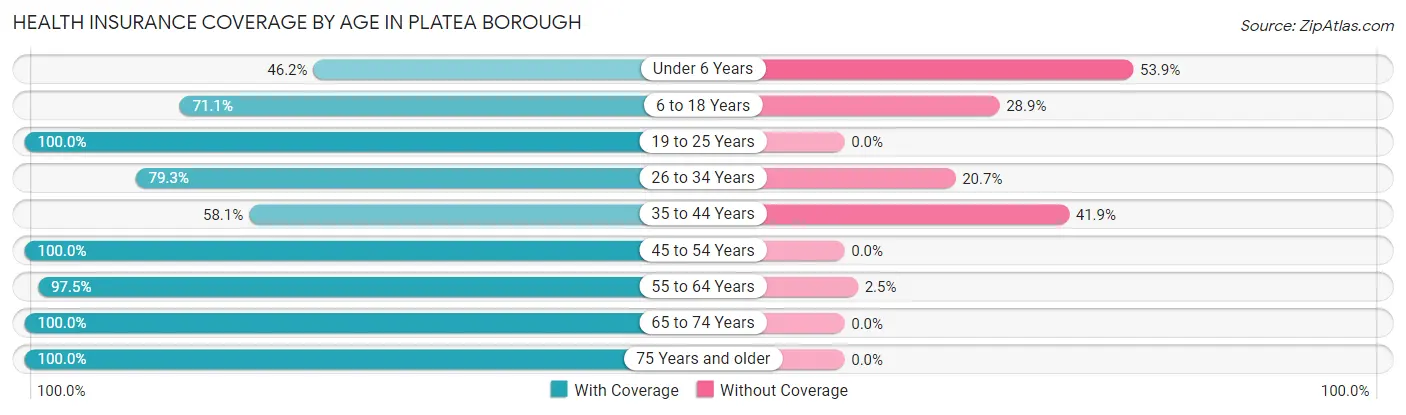Health Insurance Coverage by Age in Platea borough