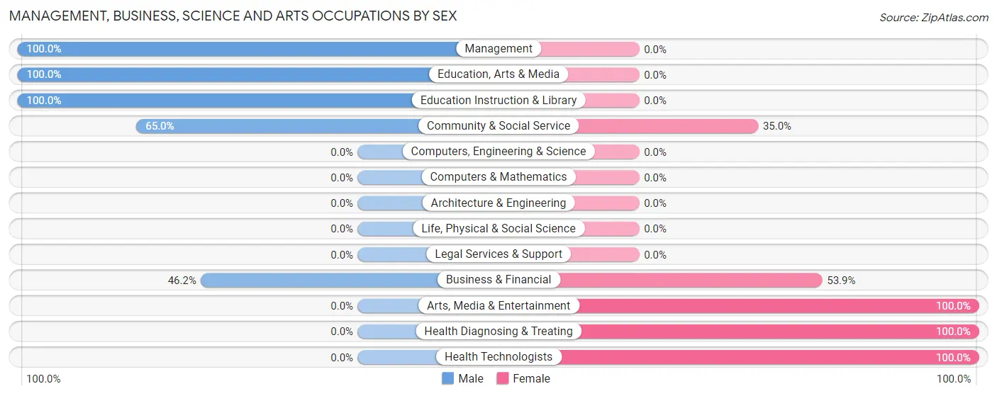 Management, Business, Science and Arts Occupations by Sex in Pleasant View