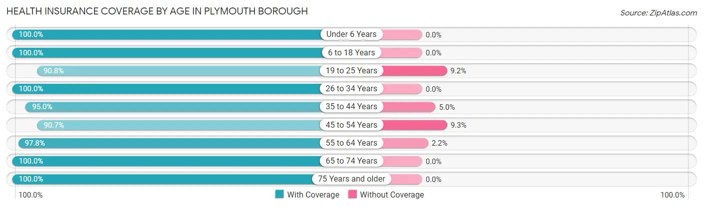 Health Insurance Coverage by Age in Plymouth borough