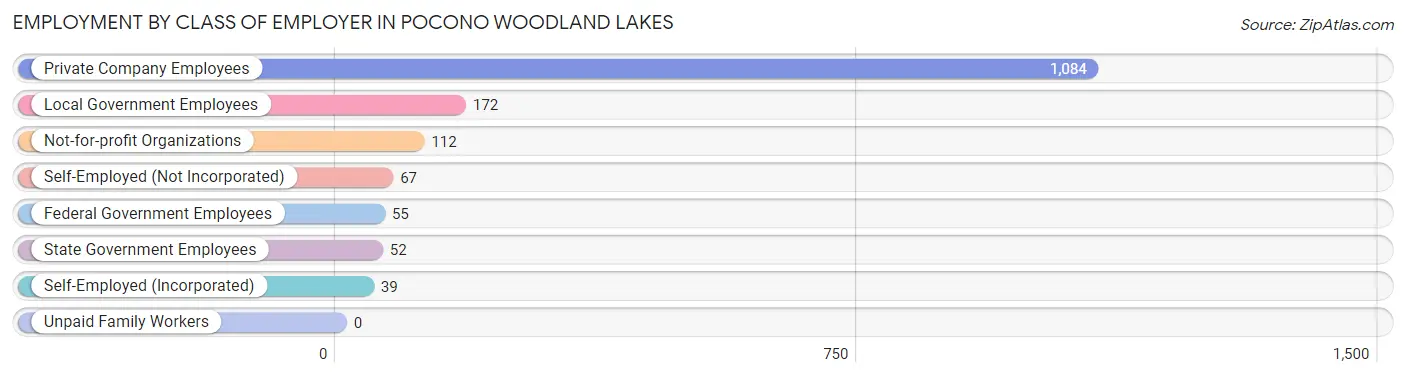 Employment by Class of Employer in Pocono Woodland Lakes