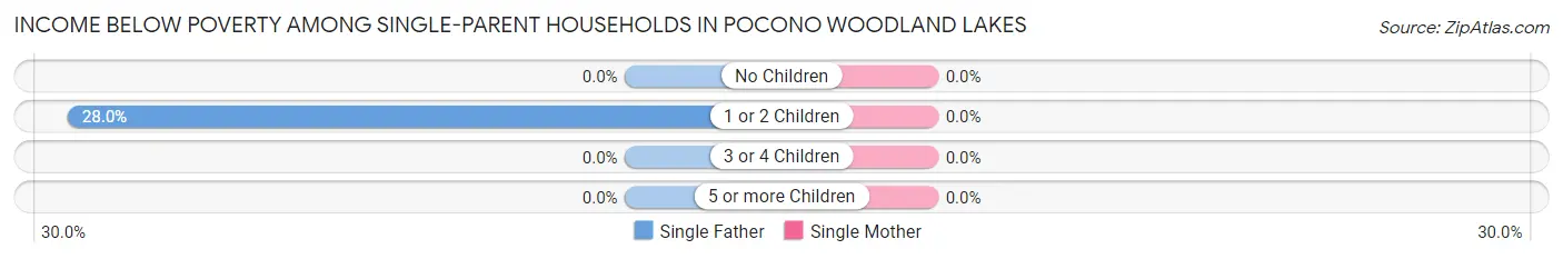 Income Below Poverty Among Single-Parent Households in Pocono Woodland Lakes