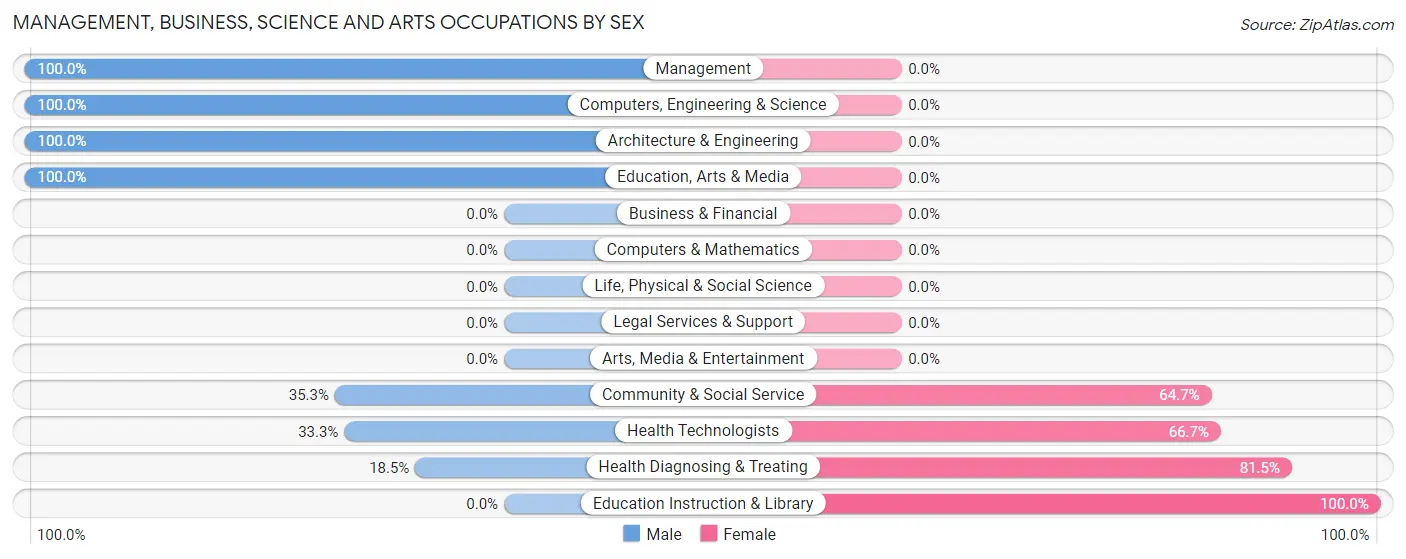Management, Business, Science and Arts Occupations by Sex in Polk borough