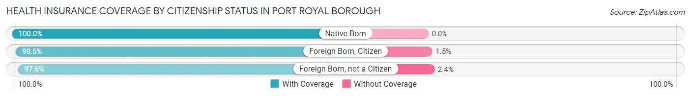 Health Insurance Coverage by Citizenship Status in Port Royal borough
