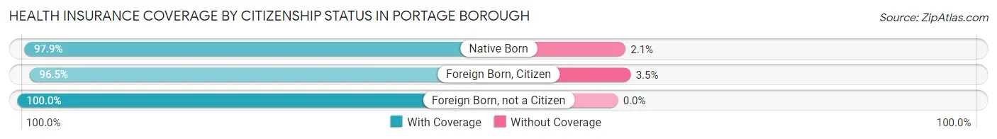 Health Insurance Coverage by Citizenship Status in Portage borough