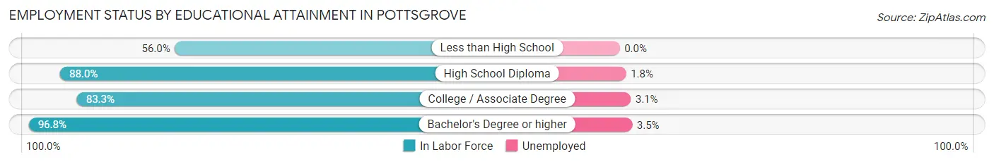 Employment Status by Educational Attainment in Pottsgrove