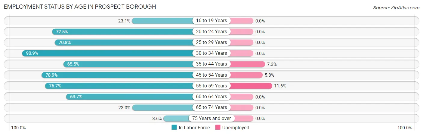 Employment Status by Age in Prospect borough