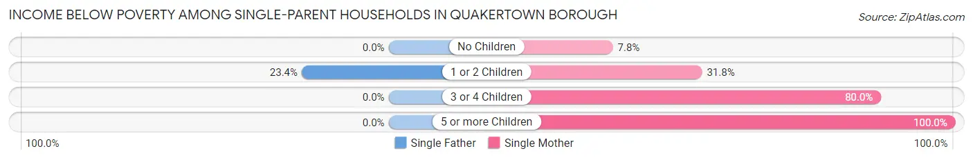 Income Below Poverty Among Single-Parent Households in Quakertown borough