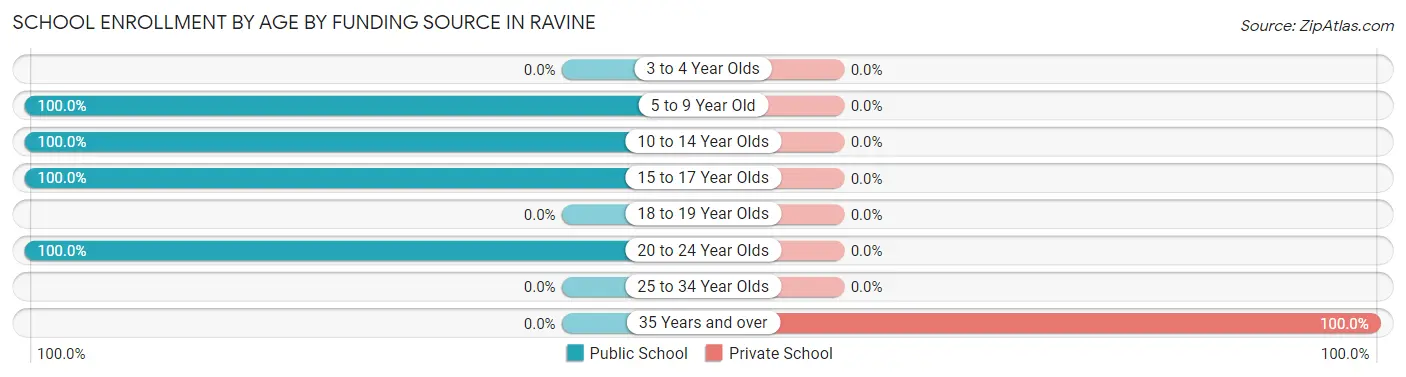 School Enrollment by Age by Funding Source in Ravine