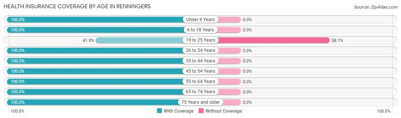 Health Insurance Coverage by Age in Renningers