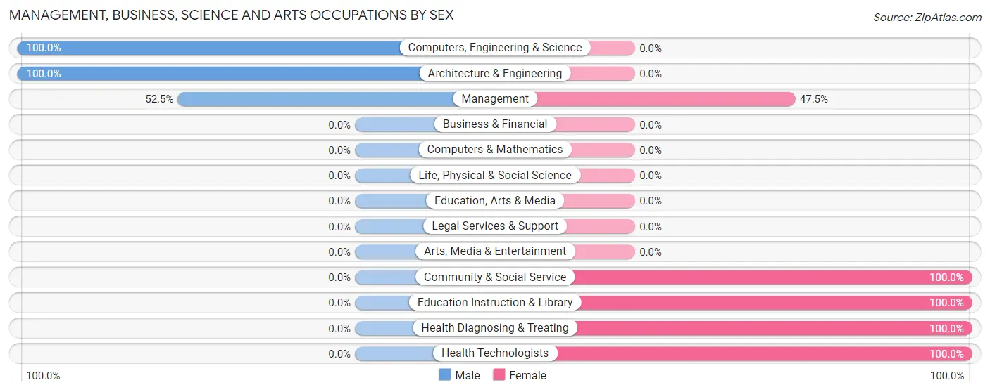 Management, Business, Science and Arts Occupations by Sex in Renningers