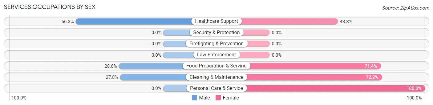 Services Occupations by Sex in Renovo borough