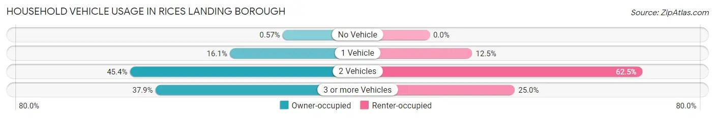 Household Vehicle Usage in Rices Landing borough