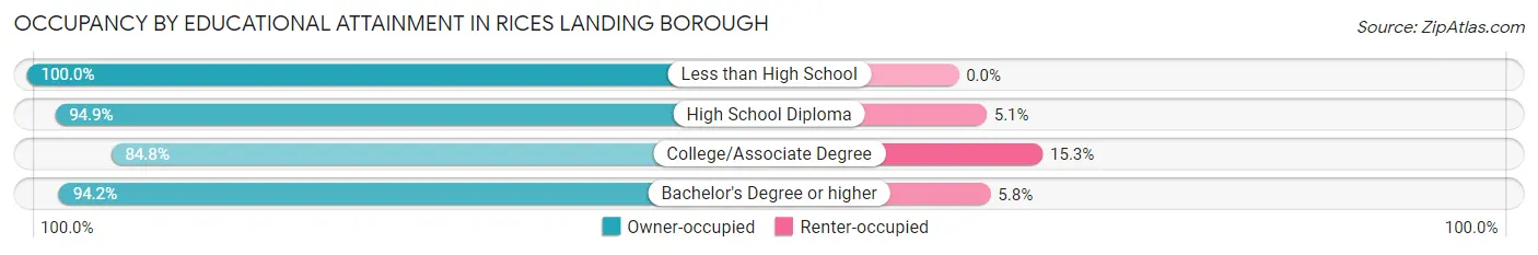 Occupancy by Educational Attainment in Rices Landing borough