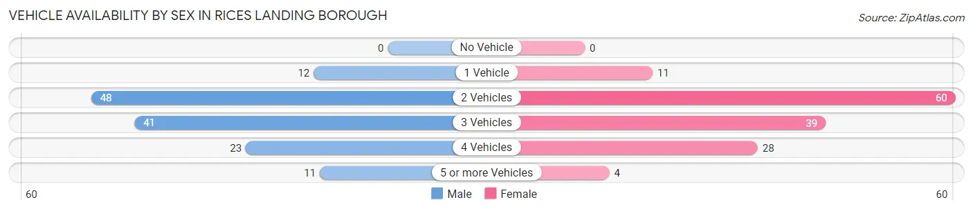 Vehicle Availability by Sex in Rices Landing borough