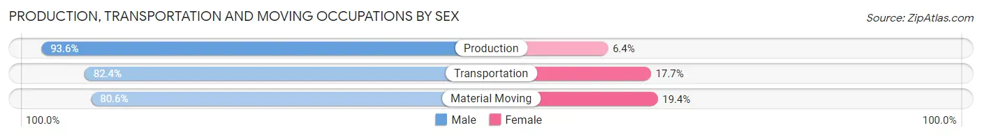 Production, Transportation and Moving Occupations by Sex in Richboro