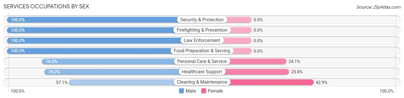 Services Occupations by Sex in Richboro