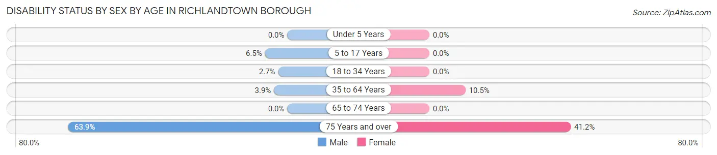 Disability Status by Sex by Age in Richlandtown borough