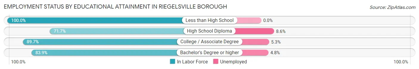 Employment Status by Educational Attainment in Riegelsville borough