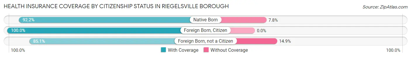 Health Insurance Coverage by Citizenship Status in Riegelsville borough