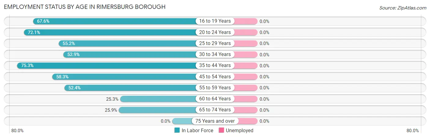 Employment Status by Age in Rimersburg borough