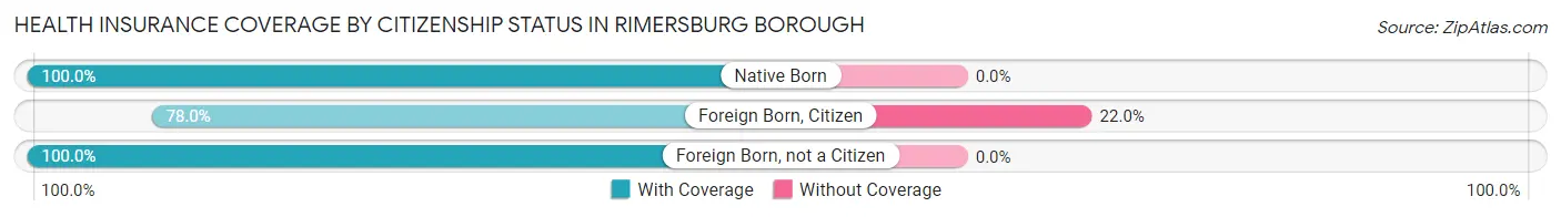 Health Insurance Coverage by Citizenship Status in Rimersburg borough