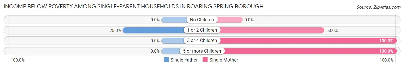 Income Below Poverty Among Single-Parent Households in Roaring Spring borough