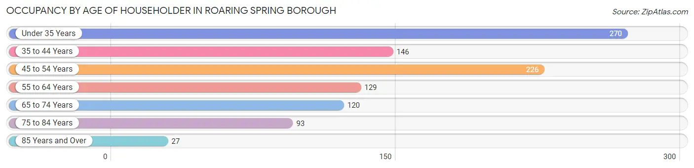 Occupancy by Age of Householder in Roaring Spring borough