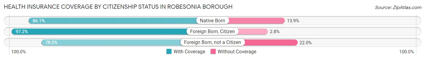 Health Insurance Coverage by Citizenship Status in Robesonia borough