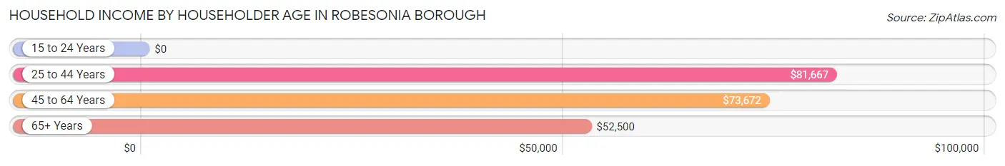 Household Income by Householder Age in Robesonia borough