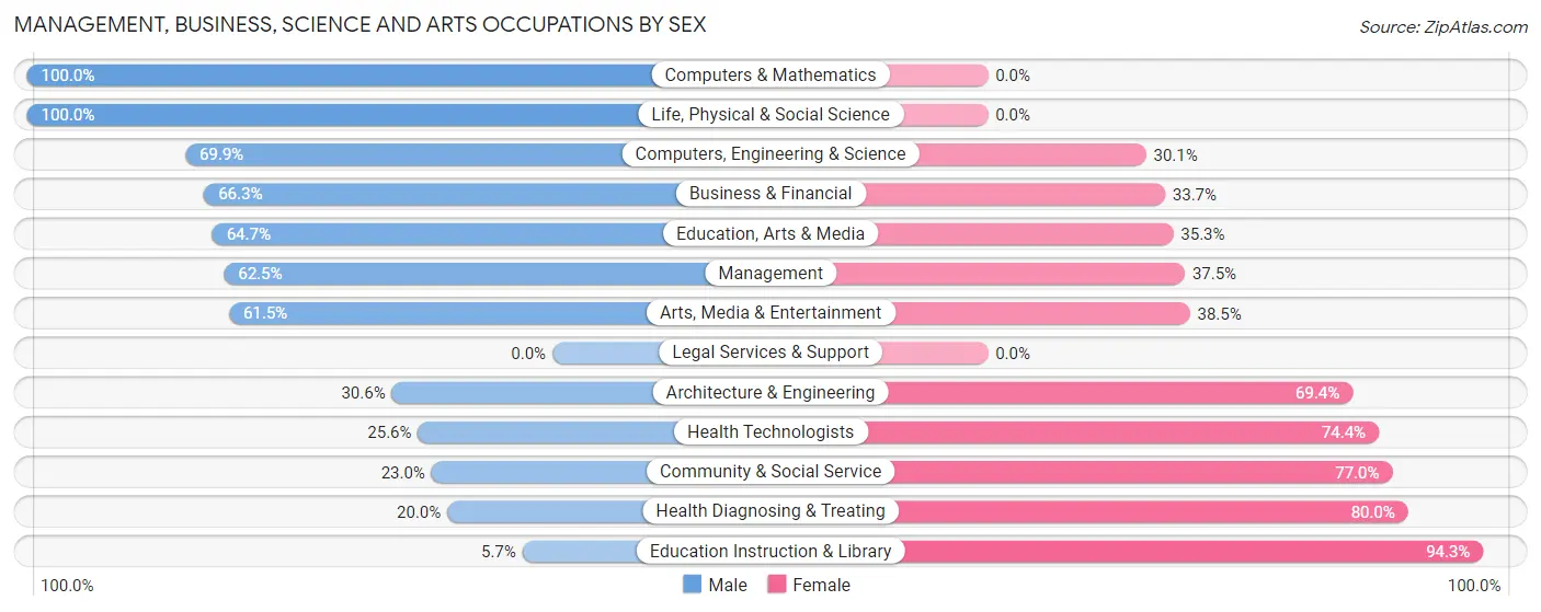 Management, Business, Science and Arts Occupations by Sex in Robesonia borough