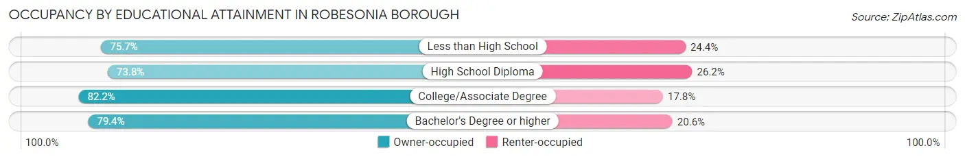 Occupancy by Educational Attainment in Robesonia borough