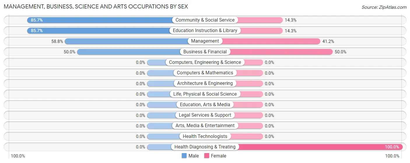 Management, Business, Science and Arts Occupations by Sex in Rockhill borough