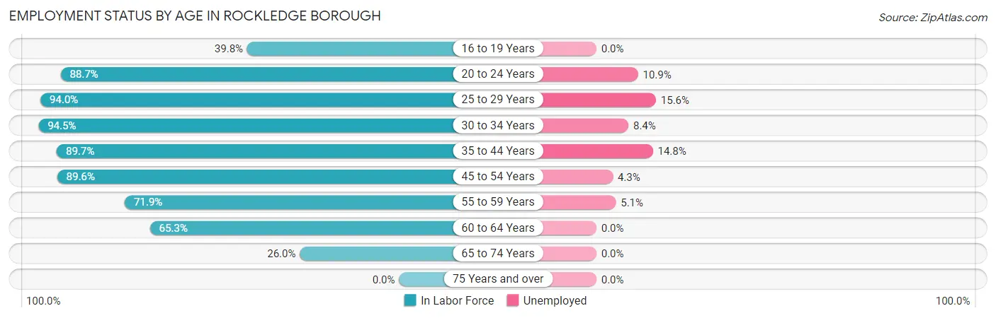 Employment Status by Age in Rockledge borough